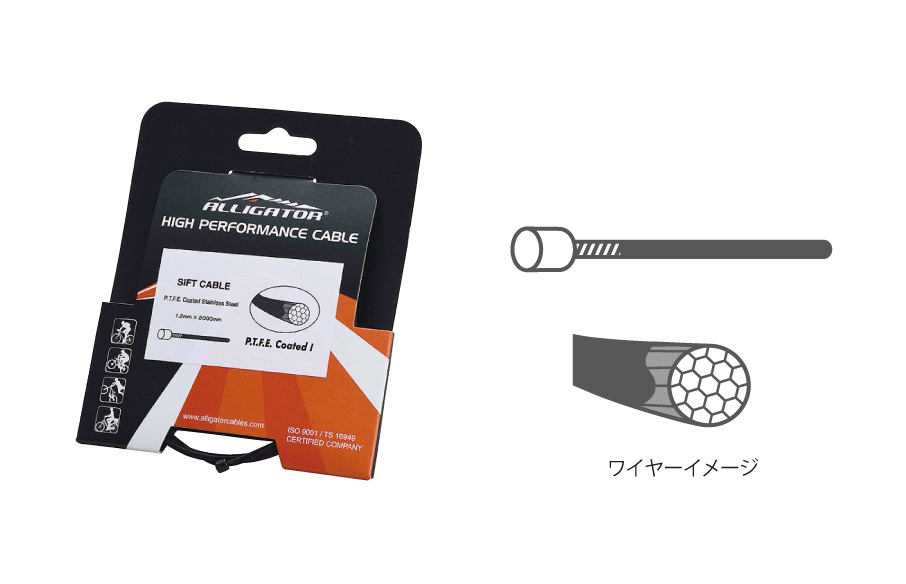 P.T.F.E コーティングシフトワイヤー