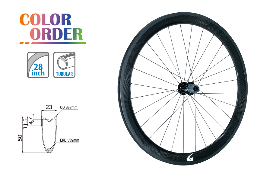 カーボンチューブラーホイール（GW-WH50TU　リア）