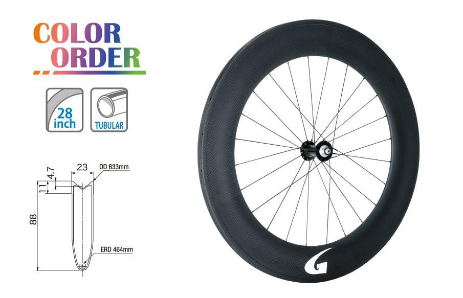 カーボンチューブラーホイール（GW-WH88TU　フロント）