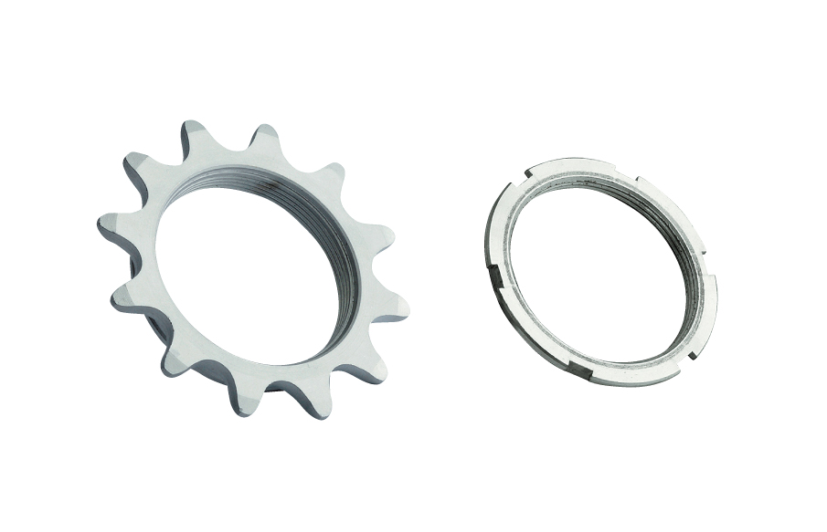 ピスト用固定ギア 12T ネジ切り（JISロックリング付）