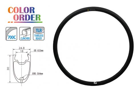 カーボンチューブレスレディ対応リム（GW-RM30TLR）